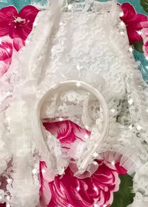 Girls&#39;Party Wear Dress With Beautiful Hair Crown