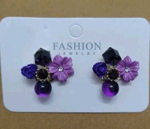 Floral Gem 🌸 korean  Earrings