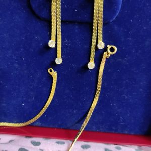 Gold Tone Omega &#34;Choker&#34; Necklace With Channel Set