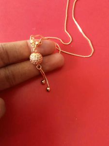 Gold Tone Ball Pendant Necklace