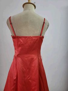 Coral Satin A-Line Dress