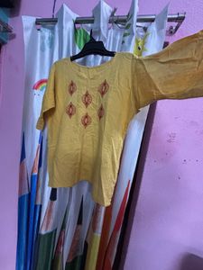 Yellow Embroidered Tunic
