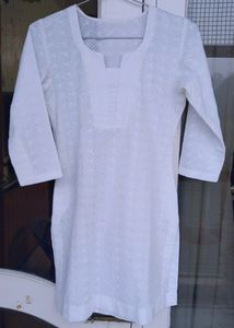 Stitched Chikankari White Salwar Suit Set