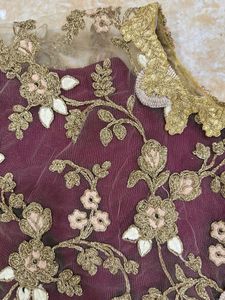 One Piece Ethnic Gown With Golden Heavy Poncho