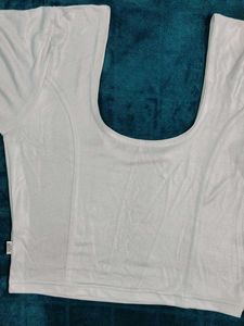 Silver U-Neck Slip On Blouse