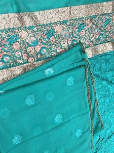 Green Embroidered unstitched Dress Material