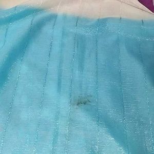 Blue Embridary Saree With Blouse