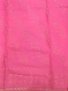 Pink Embroidered Dress Material