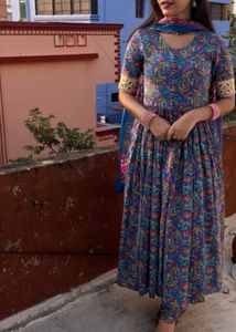 Beautiful Cotton Floral Printed Anarkali
