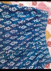 Boho Blue Floral Maxi Skirt