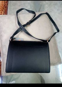 Black Croc Embossed Crossbody Bag