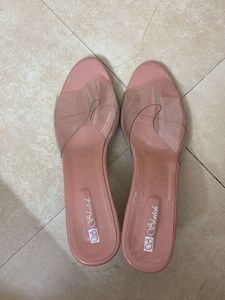 Clear Strap Pink Slides