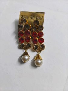 pearl &amp; stone Earrings