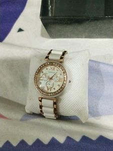 White And Golden Watch
