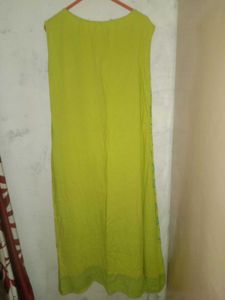 Lime Green Sleeveless Kurta
