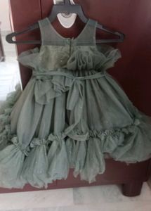 Olive Green Tulle Dress