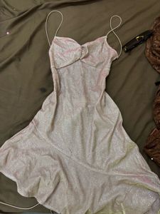 Sparkly Pink rose Party Dress glitter