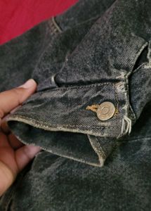 Vintage/Korean charcoal grey Denim Jacket