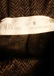 Zara Kids Herringbone Pants Size 8