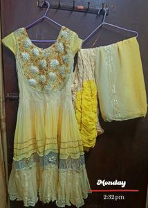 Yellow Embroidered Kurta Set