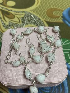 White Beads Jewellery Set