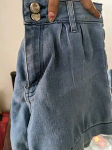 Cotton Denim Blue Shorts