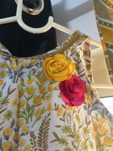 Floral Print Kurta Dhoti Set
