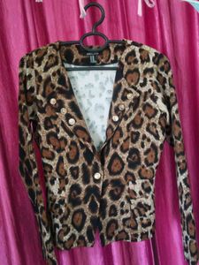 Animal Print Bodycon Coat