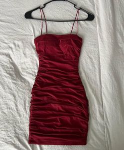 Burgundy Bodycon Mini Dress