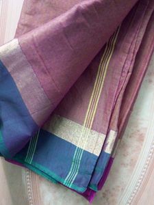 Coral With Rose Saree &amp; Blouse Cloth