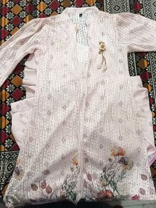 New Pink Frock AlongWith Long shrug &amp; Belt