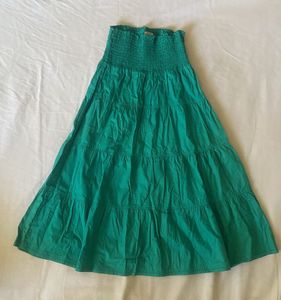 Green Tiered Tube Dress