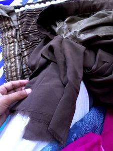 Brown Embroidered nayra Dress with Plazzo