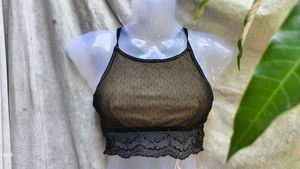 I. BLACK AND GOLDEN SEXY CROP TOP