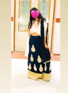 White Blue Lehenga