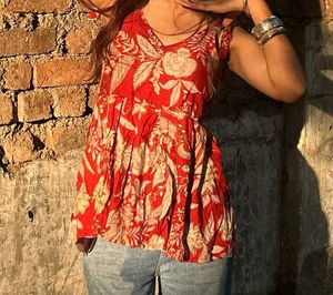 Beautiful Tie Up Short Kurti / Paplum Top