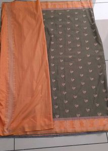 Olive And Turmeric Yellow Saree