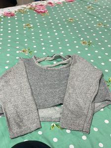 Grey Crop Top