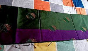 Green Embroidered Silk Fabric