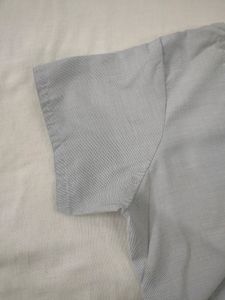 Plain Light Grey Kurti And White Dupatta