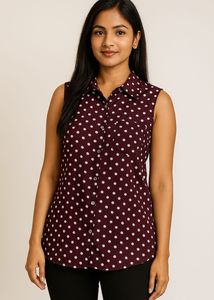 Polka Dot Sleeveless Top