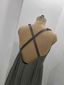 Elegant Gray Maxi Dress