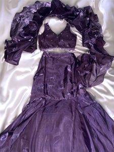Lavender Fish Cut Lehenga