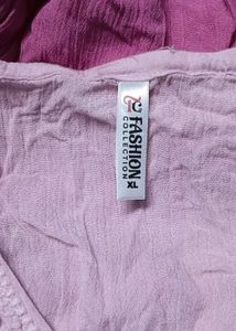 Pink Embroidered Tunic Top for women (XL) size