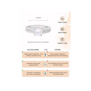 Yellow Chimes Crystal Solitaire Ring (Silver)