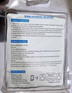 Bluetooth Receiver, Aux Cable &amp; Charging Cabl