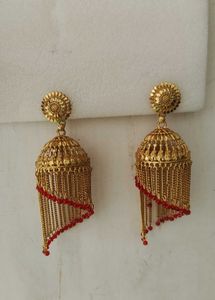Gold Jhumka Earrings