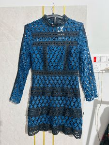 Elegant Blue Lace Dress