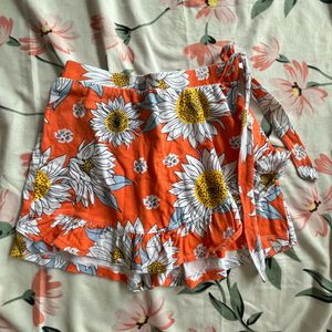 Floral Wrap Skort