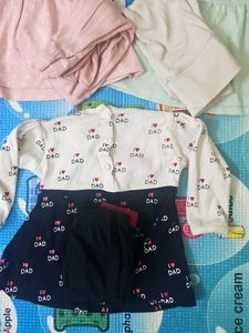 3 Cute Baby Dresses Bundle + Pajamis